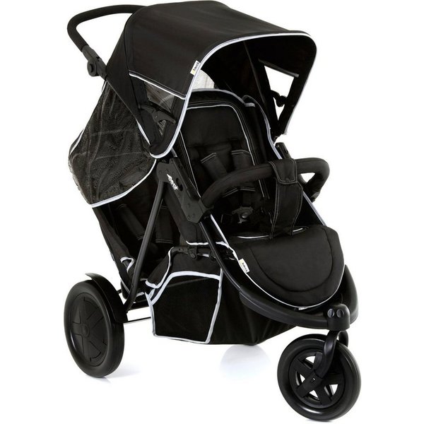 Hauck Geschwisterwagen Freerider black, mit schwenk- und feststellbarem Vorderrad