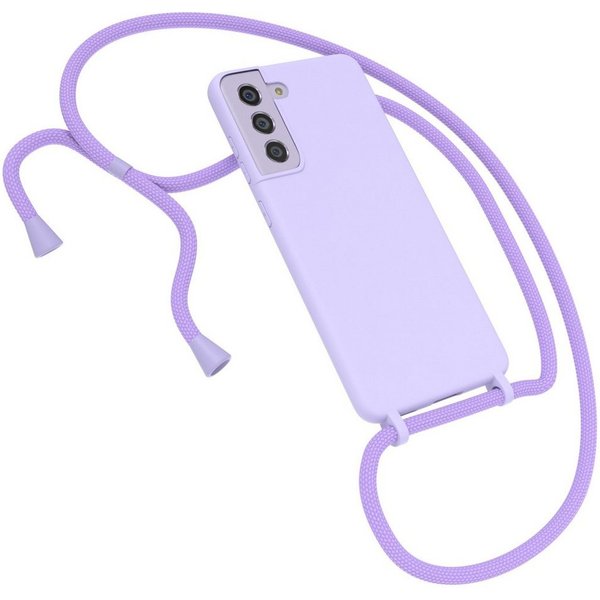 EAZY CASE Handykette Silikon Kette für Samsung Galaxy S21 FE 6,41 Zoll, Schutzhülle Handyband Smartphonekette für Unterwegs Necklace Cover