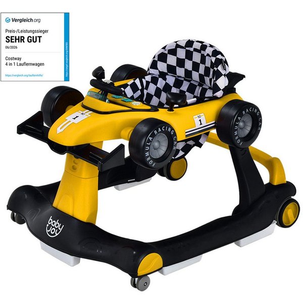 COSTWAY Lauflernhilfe 4 in 1 Lauflernwagen, mit Musik, Licht, ab 6 Monaten