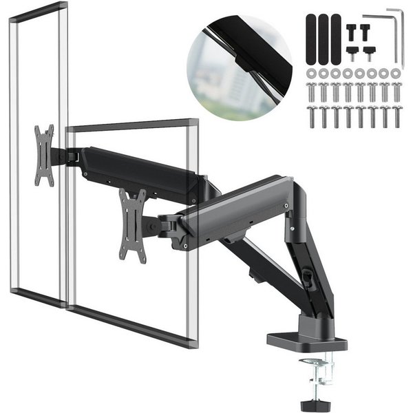 Maclean Monitor-Halterung MC-134 Halterung für 2 Monitore 17-32'' 10kg, (bis 32 Zoll, Große Bewegungsfreiheit und individuelle Positionierung jedes Monitors)