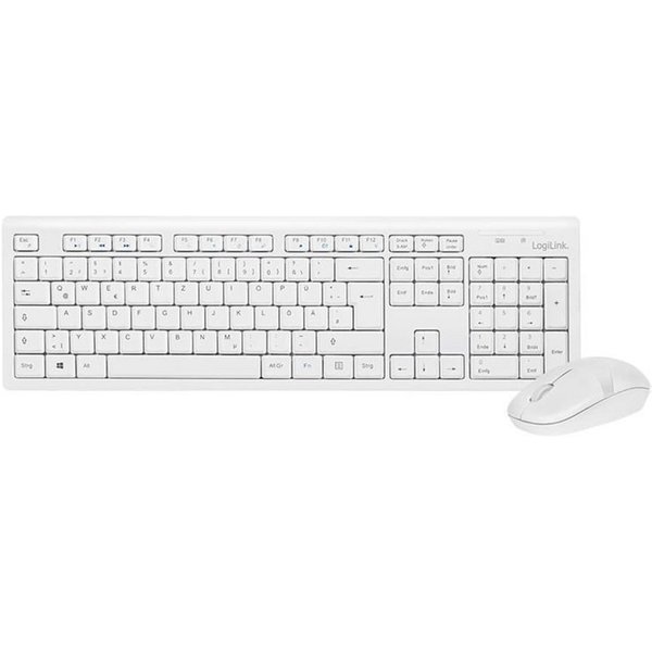 LogiLink Tastatur- und Maus-Set, kabellose Tastatur und Maus Set, wireless, QWERTZ, 13 programmierbare Hotkeys für Multimedia, 1000dpi Maus, Funk