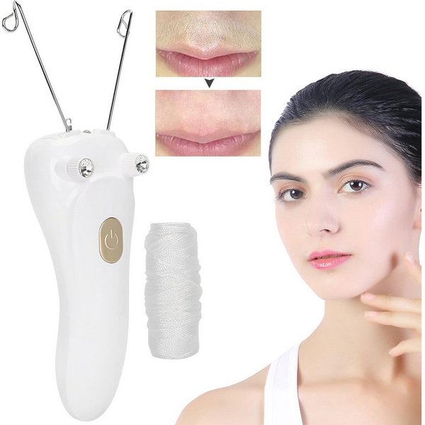 MOPUEA Epilierer Elektrischer Haarentfernung, Damen Gesichts Haar Entferner, Epilierer, Haarentfernungsgerät, USB Lade Epilierer für Baumwollfäden(Host + Baumwo