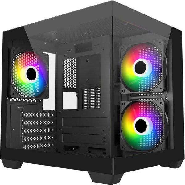 Fortron PC-Gehäuse FSP S140-BA, Tower-Gehäuse, (Tempered Glass x 2)