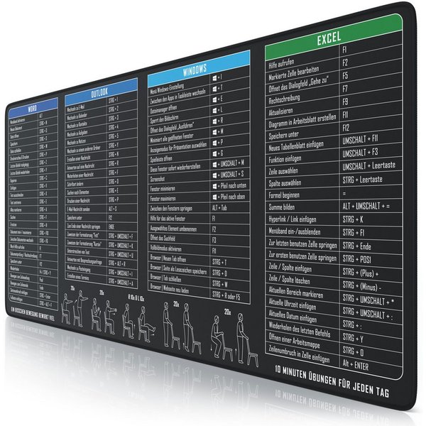 Titanwolf Gaming Mauspad XXL Speed Mousepad 900 x 400 x 3 mm, Schreibtischauflage, abwaschbar (1-St), rutschfeste Rückseite, Geschwindigkeit & Präzision, MS Off