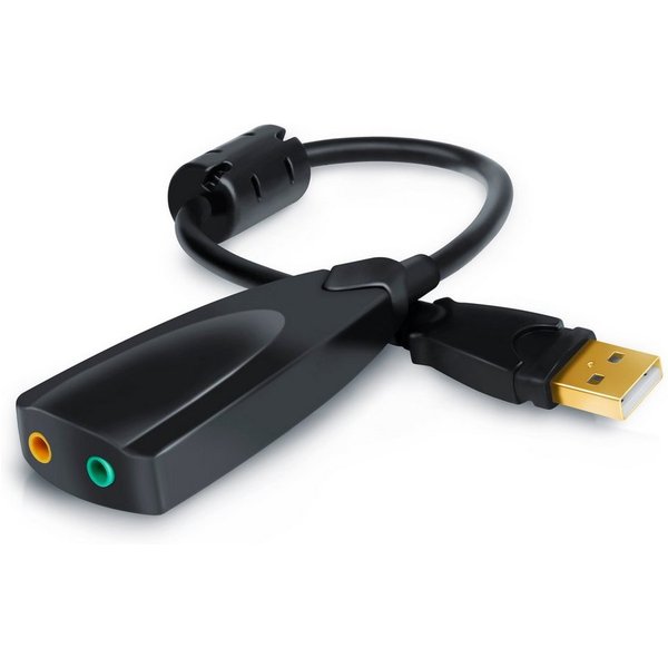 Aplic Externe USB Soundkarte mit 7.1 Virtual Sound USB-Soundkarte Virtual 7.1 Surround, extern, Plug & Play für Windows & Mac, für Headset & Lautsprecher