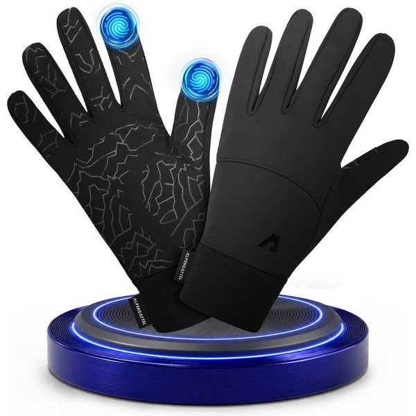Alpensattel Fahrradhandschuhe Premium Thermo Fahrrad Handschuhe 2.0 (Handschuhset, 1-St., Thermo-Radhandschuhe mit Touchfunktion & Silikongrip) Touchscreenfähig