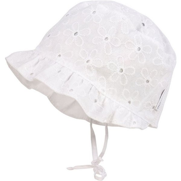MAXIMO Fischerhut (1-St) Schneeweiß, Blütenstickerei, Sommerhut, Baby-Girl, Festiv