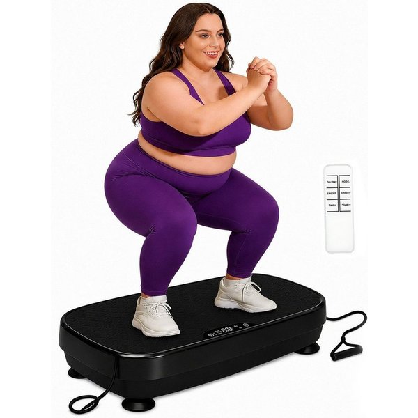 Nettlife Vibrationsplatte 3D 9 Trainingsprogramme 199 Intensitätsstufen Bluetooth 2 Bändern, 200 W, Vibration Plate Bluetooth Fitnessgeräte Zuhause Max. Belastu