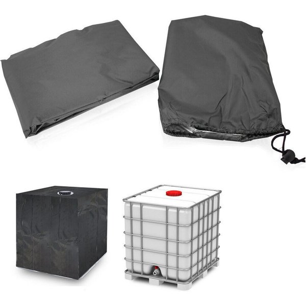 Bituxx Schutzplane Abdeckplane für IBC Regenwassertank 1000 Liter Schwarz (MS-15740)