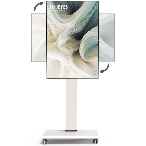FITUEYES TV-Ständer mobiler TV-Rollwagen mit Rollen, 32-75 Zoll, 90° drehbar, (bis 75 Zoll, höhenverstellbar, ±30° schwenkbar, aus Stahl)