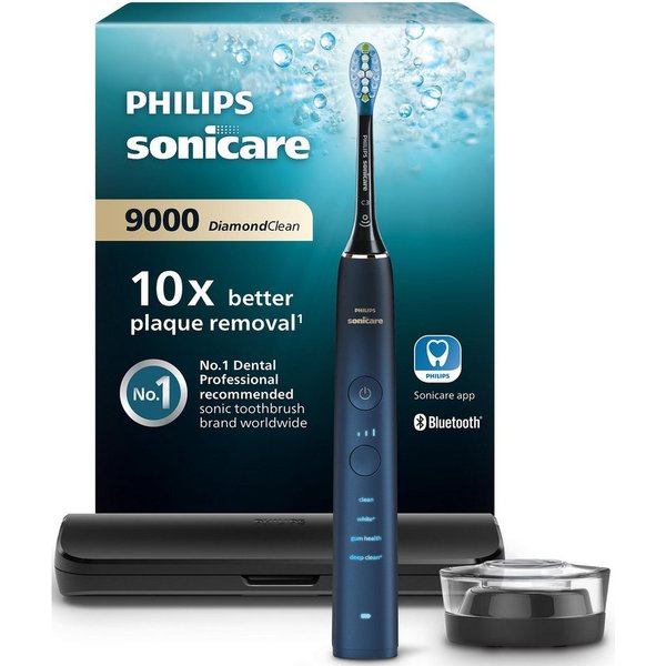 Philips Sonicare Elektrische Zahnbürste DiamondClean 9000 Special Edition HX9911, Aufsteckbürsten: 1 St., mit integriertem Drucksensor, 4 Putzprogramme und 3 In
