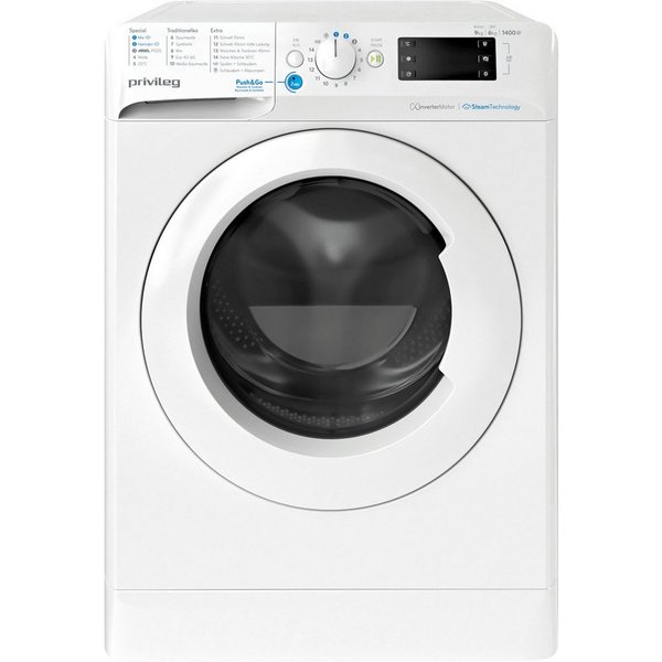 Privileg Waschtrockner PWWTV X 96H69, 9 kg, 6 kg, 1400 U/min, Push&Go mit Steam – reduziert die Bügelzeit um bis zu 30%*