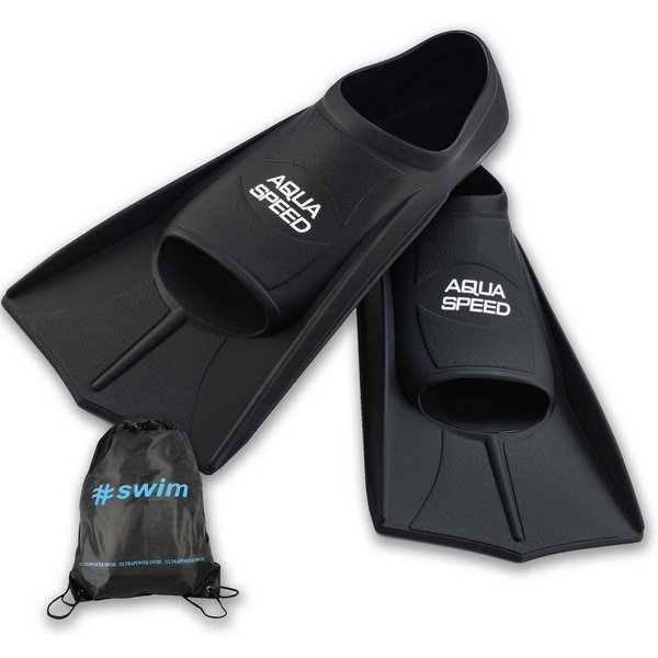 Aqua Speed Flosse Silikon Trainingsflossen kurz für intensive Trainingseinheiten (Ausgewogenes Techniktraining mit trainingsorientierter Flosse 39/40 schwarz), 