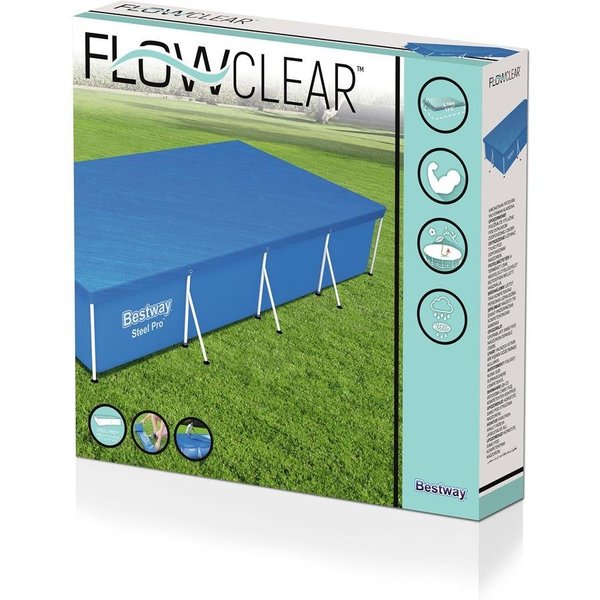 Bestway Pool-Abdeckplane Bestway 58107 - Flowclear PE-Abeckplane 410 x 226 cm, blau, eckig