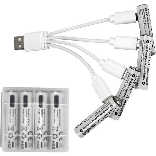 Online-Fuchs AAA Akku USB-C Anschluss inkl Ladekabel, 8 Batterien, wiederaufladbar, Akku-Set Micro AAA 400 mAh (1,5 V), inklusive LED-Ladeanzeige