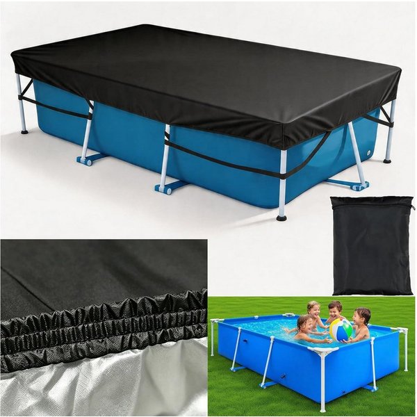 FELIXLEO Pool-Abdeckplane Poolabdeckung 400 x 210 cm Rechteckig Solarabdeckung Blau