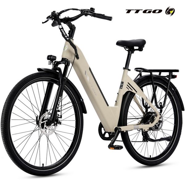 TTGO E-Bike Cityrad 28 Zoll, 55Nm, 650Wh, 150km, Elektrofahrrad für Damen und Herren, 7 Gang Shimano, Kettenschaltung, Heckmotor, 650 Wh, (Alu-Pedale, max. Bela