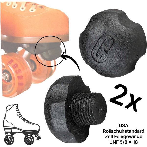 PowerDyne Rollschuhe Powerdyne Rollschuh Figure Jam Plug Tanz-Stopper 5/8” Schwarz (1 Paar)