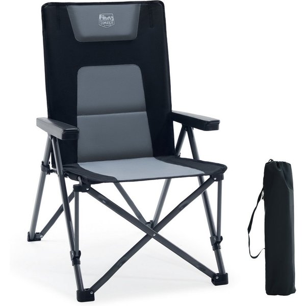 TIMBER RIDGE Campingstuhl Klappstuhl mit Gepolstert, 260 KG belastbar (1 St), mit Tragetasche, für Camping, Wandern & Picknick