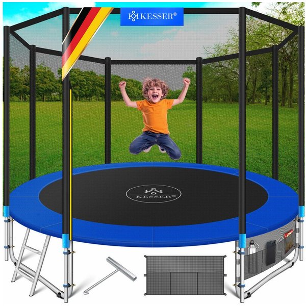 KESSER Gartentrampolin, Ø 305 cm, Trampolin TÜV Rheinland GS Zertifiziert Komplettset Sicherheitsnetz