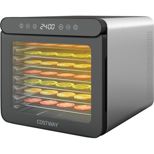COSTWAY Dörrautomat 600 W, 7 Etagen, mit 7 Schalen & 24H Timer, 30-75℃