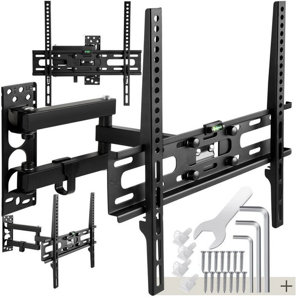 tectake TV-Wandhalterung Fernseherhalterung für 26-75 Zoll (66-191 cm), max. VESA 400 x 400, (bis 75 Zoll, für Flachbildfernseher, bis 50 kg, ausziehbar, schwen