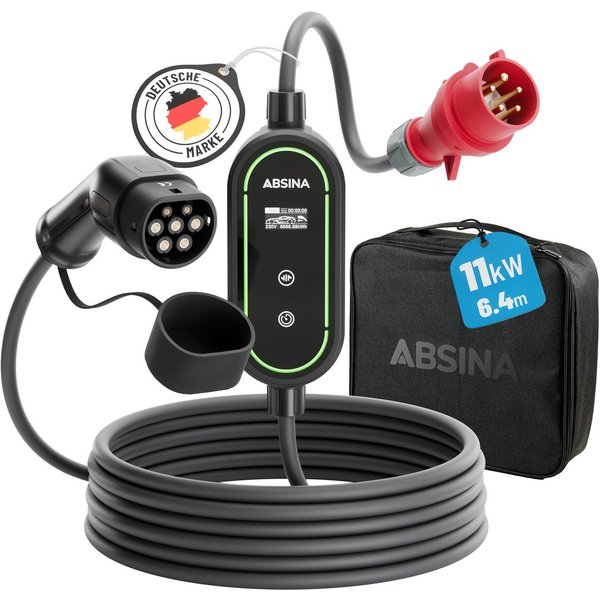 ABSINA Ladekabel CEE 16A auf Typ 2 mit einstellbarer Ladeleistung 11kW 16A Elektroauto-Ladegerät (1-tlg)