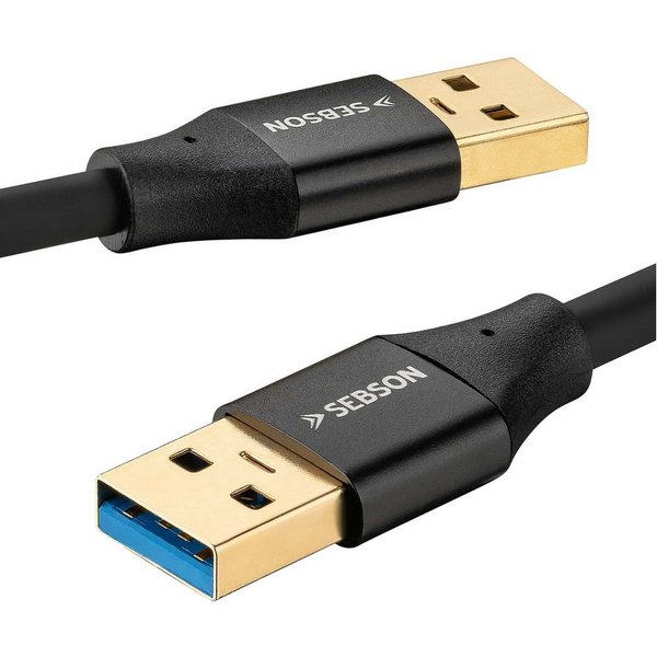 SEBSON USB Kabel 2m - Typ A auf A - USB 3.0 - 5 Gbit/s Datenübertragung USB-Kabel, (200 cm)