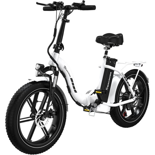 EVERCROSS TECH E-Bike 20×4.0 Fatbike, 7-Gang Shimano, 48V 18Ah abnehmbarer Akku 130km, Heckmotor, 864 Wh, 250W Motor Elektrofahrräder für Damen und Herren