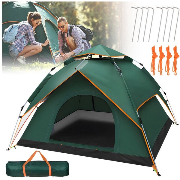 AKKEE Kuppelzelt Automatisches Pop-up-Zelt für 3-4 Personen, wasserdicht, für Camping, Wandern, Picknick, Jagen und Angeln