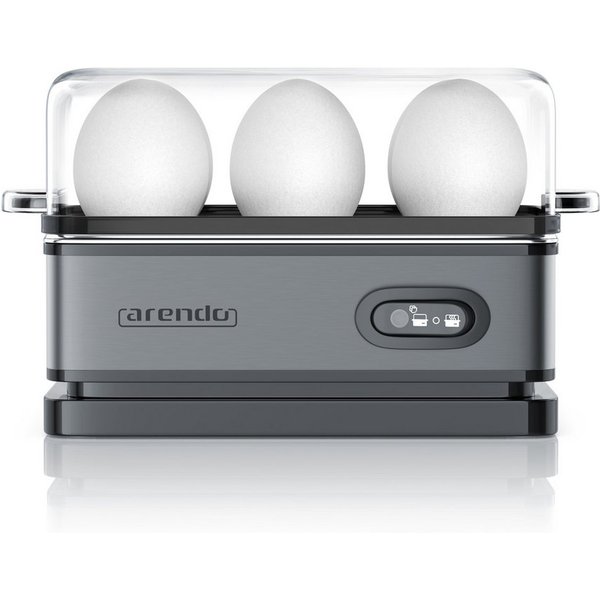 Arendo Eierkocher 6-fach, Edelstahl, frei wählbarer Härtegrad, mit Warmhaltefunktion, Anzahl Eier: 6 St., 400 W, Kipp-Funktionsschalter mit Indikationsleuchte, 