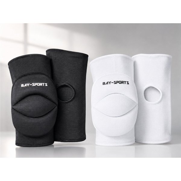BAY-Sports Knieschutz Knieschützer Knieschoner Knieschutz Kniepolster Bandage KNEE ATTACK (Paar), stabilisierend, stoßdämpfend, elastisch, atmungsaktiv, Schwarz