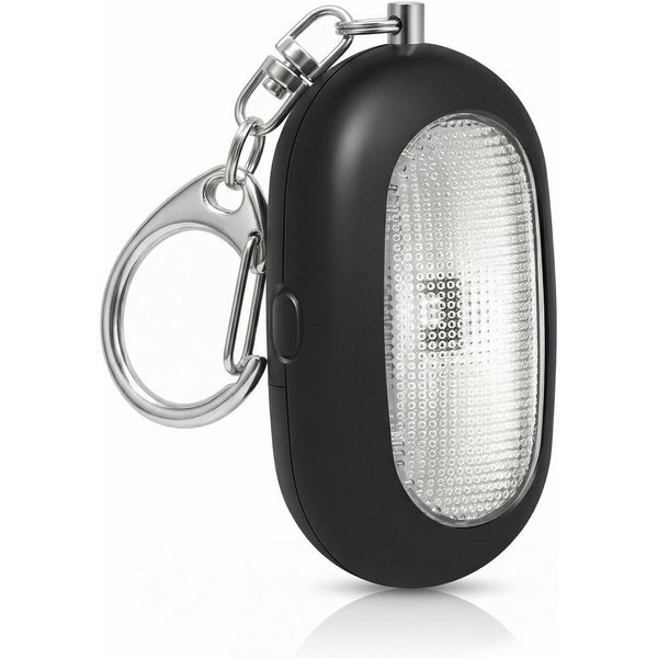 BEARWARE Persönlicher Alarm, Personenalarm, Schlüsselanhänger 125 dB, LED Licht Überfallmelder (Taschenalarm, Sirene, Auslöse-Splint, Taschenlampe, kompakt)