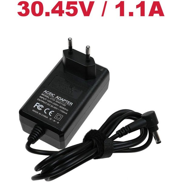 Trade-Shop Ladekabel passend für Dyson V10, V11, V12, V15 Detect Absolute Netzteil (Ausgangsspannung: 30,45V, 1,1A / Stecker Eingang: EURO-Stecker)