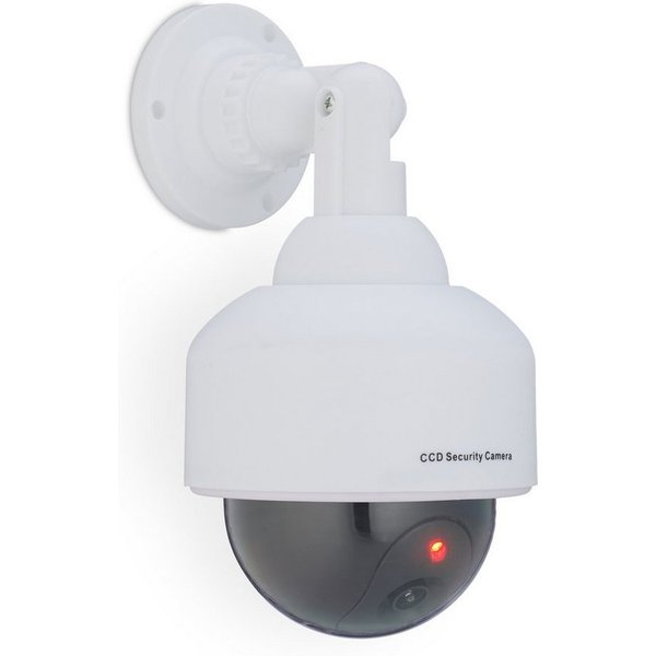 relaxdays Überwachungskamera Attrappe Weißer Kamera Dummy Dome-Form (Innenbereich, Außenbereich, 1-tlg)