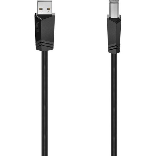 Hama USB-Kabel für PC und Notebook, USB-B auf USB-A, 1,50 - 5 m, Schwarz USB-Kabel, USB Typ B, USB Typ A, (150 cm), 480 Mbit/s, Knickschutz, schnelle und störun