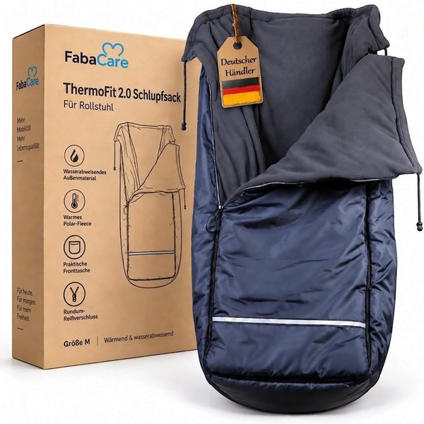 FabaCare Fußsack Thermo-Schlupfsack für Rollstuhl, Rollstuhldecke warm, wetterfest