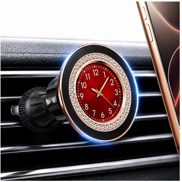 NEXGEN LUXUS HANDY-ZUBEHÖR Smartphone-Halterung Handyhalterung Auto Magnet KFZ Smartphone Halterung mit Uhr NEU, (Deutsche Marke, N52 Magnetkraft, Extra stabile
