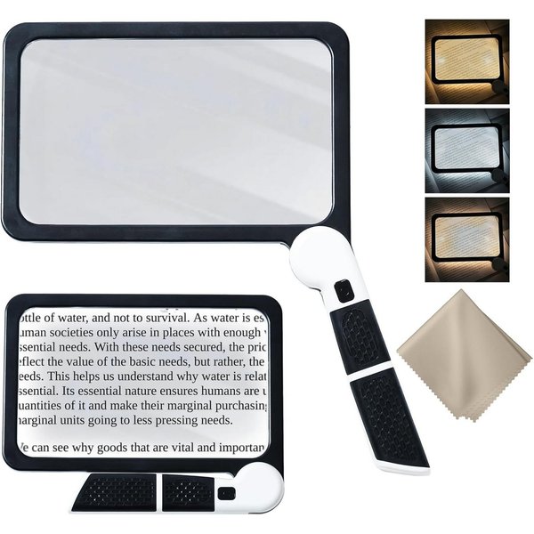 MOPUEA Handlupe 5X Leselupe für Senioren Handleselupe zum Einklappen, Set, 1-tlg., Ideal für Bücher, Handarbeiten, Zeitungen und kleine Schriftgrößen, Leselupe 