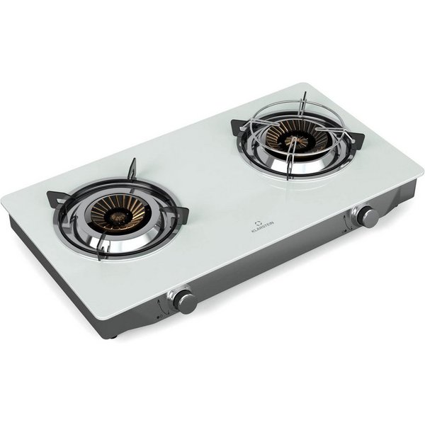 Klarstein Doppelkochplatte Barzona, Gaskocher Dopple Gas Brenner Camping Hob 7700 W