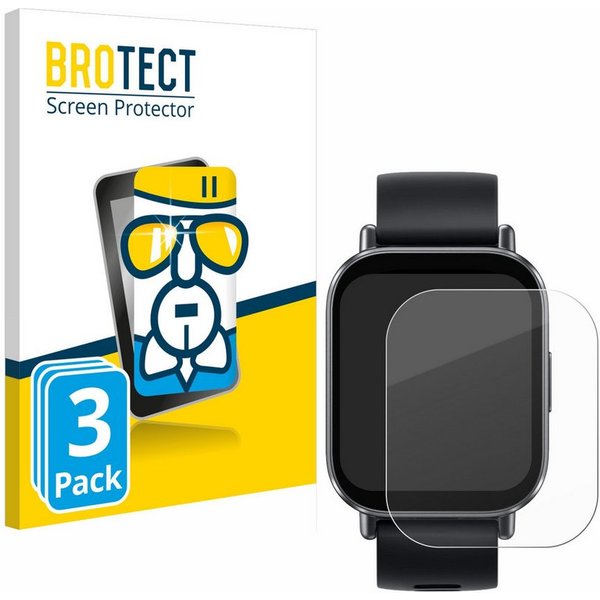 BROTECT Displayschutzglas Folie für Xiaomi Redmi Watch 5 Active, 3 Stück, Schutzfolie Glas Panzer Display Schutz klar