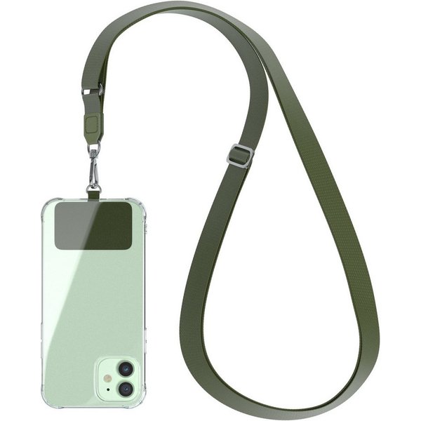 EAZY CASE Handykette Universal Handykette mit Breitband, Universal Handykette Band Chain Kordel wechselbar mit Karabiner Grün