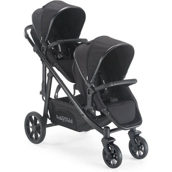Babytrold Geschwisterwagen Nuuk Geschwisterwagen in Sandfarben, flexibel, & kompaktes Design, Geschwisterwagen, für Zwillinge und Geschwister, Sichtfenster