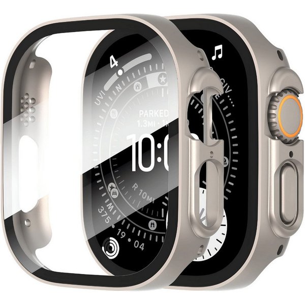 SmartUP Smartwatch-Hülle für Apple Watch Ultra 4 49mm Schutzglas Panzerfolie Display Case 360° 1,98, 360 Grad Schutz, präzise Aussparungen