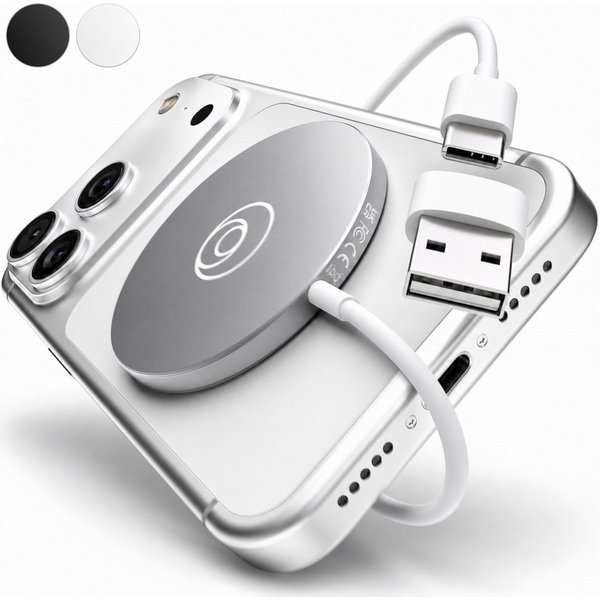 GreenHec MagSafe Ladegerät Wireless Charger Induktive Ladestation Kabellose 15w Wireless Charger (5,00 mA, Set, Magnetic MagPad + USB-A Adapter, iPhone 18 17 16