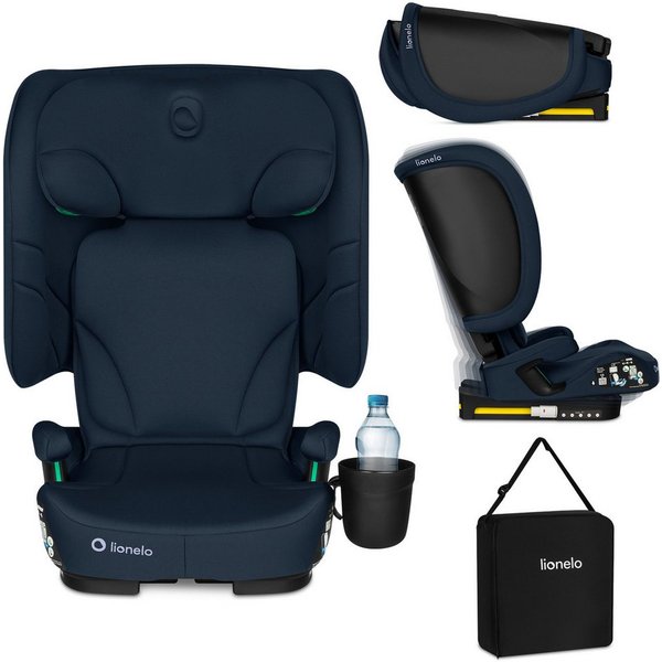 lionelo Autokindersitz ORIN I-SIZE, ab: ab ca. 3,5 Jahren, bis: bis ca. 12 Jahren, ab: 100 cm, bis: 150 cm, (Kindersitz mit Transporttasche und Becherhalter), i