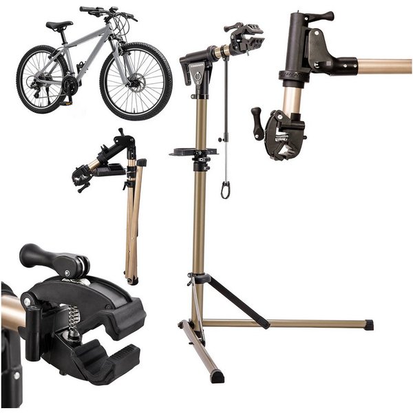 relaxdays Fahrrad-Montageständer bis 50 kg (1-tlg), gold