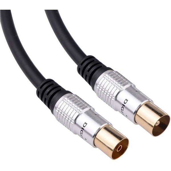 euroharry TV Antennenkabel Koax Stecker zu Koax Kupplung Premium Audio-Kabel, (500 cm)