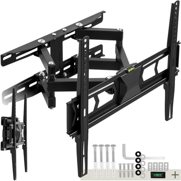 tectake TV-Wandhalterung Fernseherhalterung für 26-75 Zoll (66-191 cm), max. VESA 400 x 400, (bis 75 Zoll, für Flachbildfernseher, bis 60 kg, ausziehbar, schwen