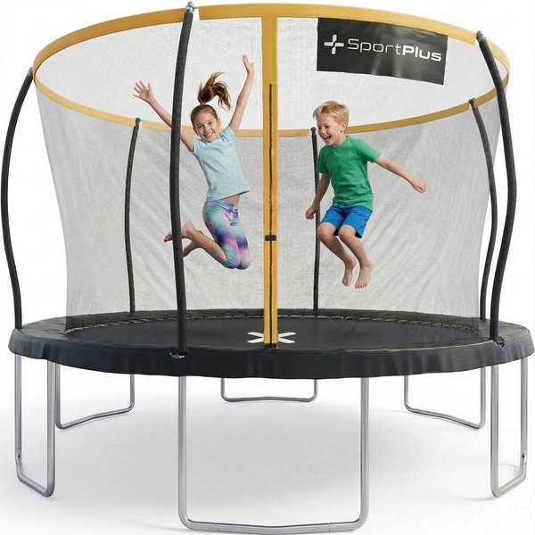 SportPlus Gartentrampolin Trampolin Ø 366 cm, Outdoor Kindertrampolin mit Randabdeckung, stabiles Gartentrampolin, auch für Erwachsene bis 150kg